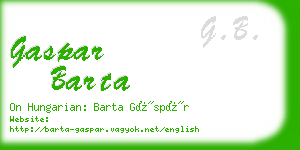 gaspar barta business card